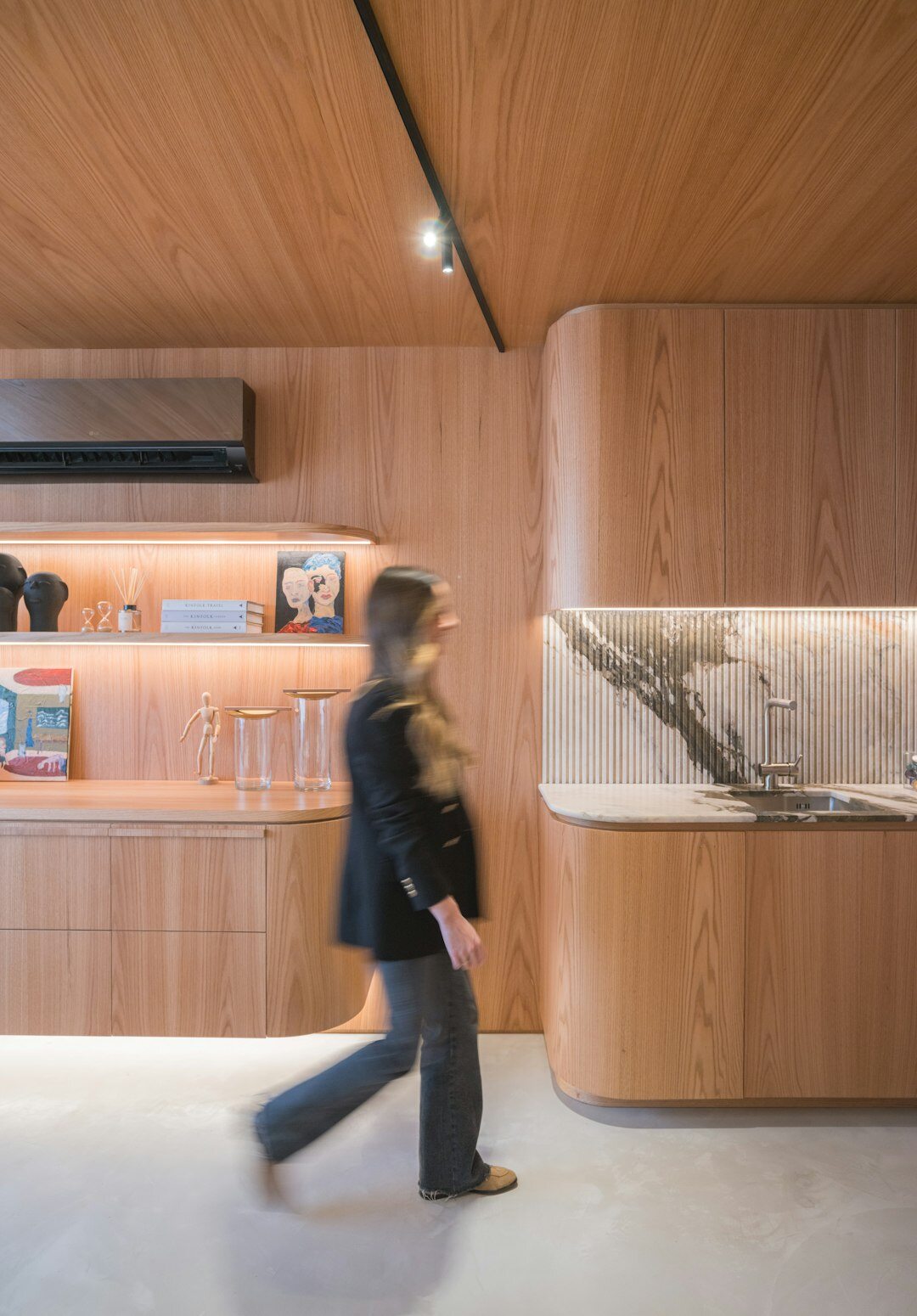 Danish office reception with wooden interior