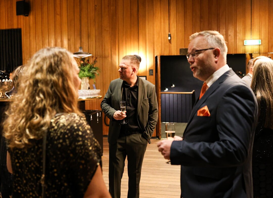Danish business professionals networking at an event