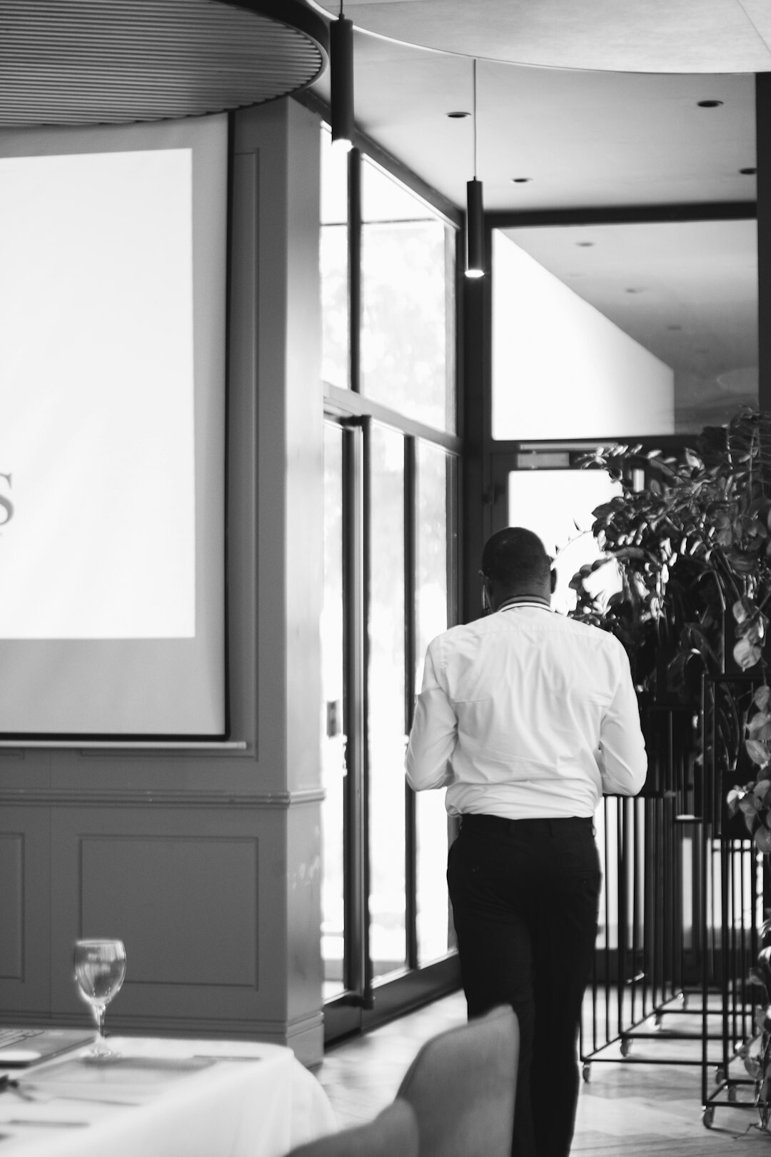 Danish business professional presenting to colleagues